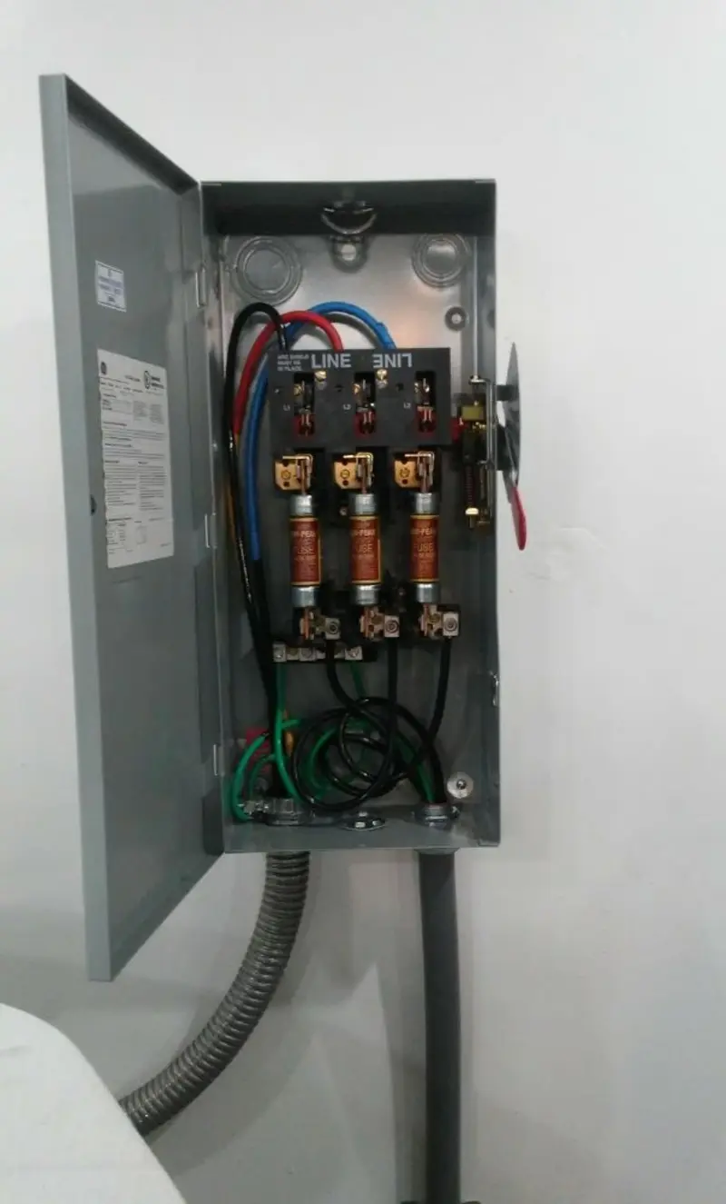 Three-phase disconnect switch installed for Electrical Wiring & Rewiring in Galena